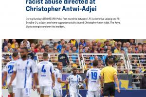 万博体育-遭遇现场球迷种族歧视+全场嘘声，沙尔克球员赛后报警